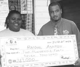 Lotto winner receives reward