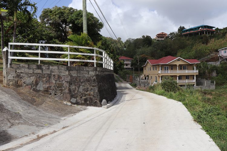 New concrete road for residents of Arrowroot Flat, Dorsetshire Hill