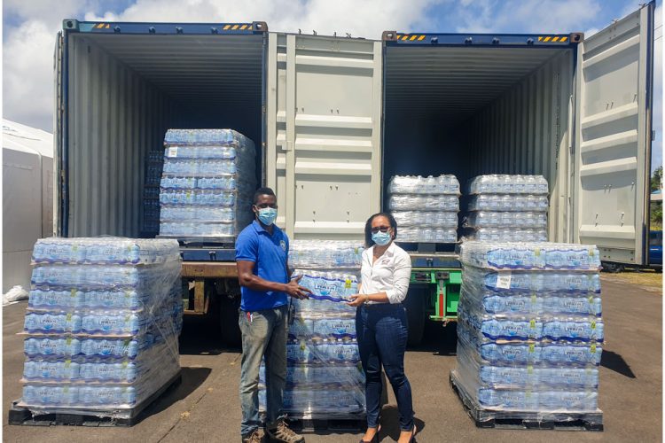 Food Centre SVG donates water to NEMO