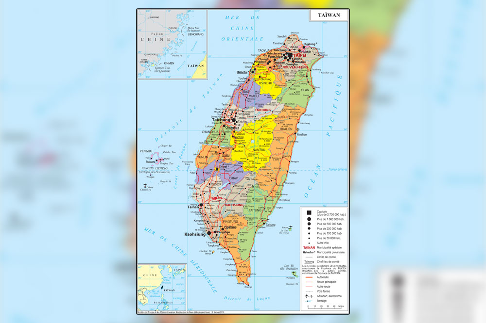 The Taiwan Strait: A Geopolitical Fault Line - Maps With Latitude and ...