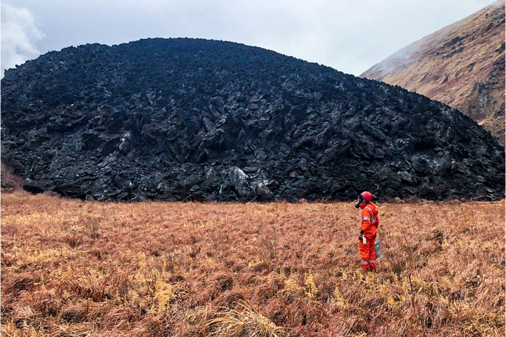 Volcanic rock collected for analysis Volcanic rock collected for analysis